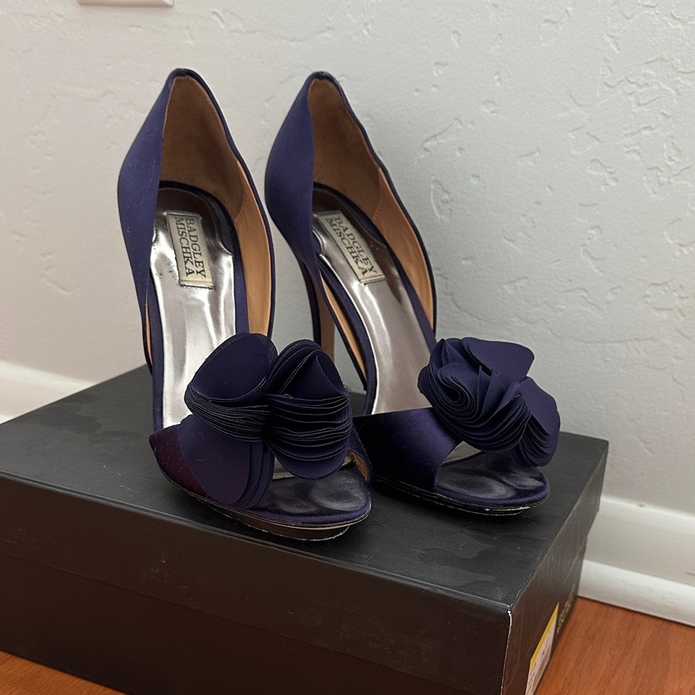 Worn once! Randall Purple Peep-Toe Heels